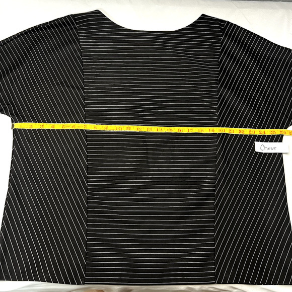 Chico's Ponte Striped Blouse‎ Size 3 XL Black & White Office Casual Boat Neck - Picture 6 of 11
